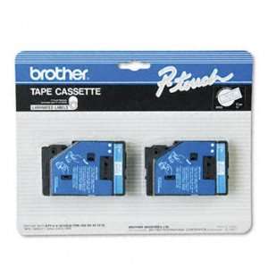 BROTHER TC Tape Cartridges for P Touch Labelers, Blue on White, 1/2w 