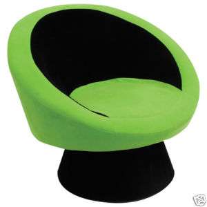 Retro Contemporary Fuzzy Plush Saucer Chair  