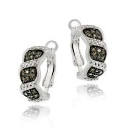Sterling Silver 1/3ct. Champagne Diamond Swirl Earrings  