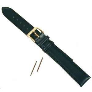   Black Calf Geniune Leather Extra Long Watch Band 18mm