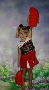 CHEERLEADER COSTUME OKLAHOMA SOONERS OU 5/6 POM POMS  