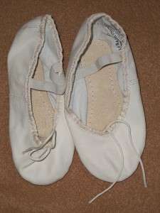 Ballet Shoe White Leather 8.5 1/2 Toddler Q1C  