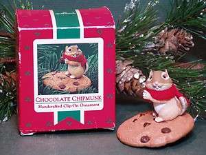   Hallmark 1987 Chocolate Chipmunk Clip Ornament Chocolate Chip Cookie