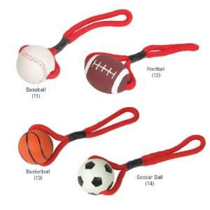  Zanies Rope/Rubber Sports Tug Dog Toy, Soccer Ball