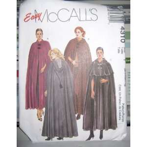  Sewing Pattern Cape Long with Hood 4 Styles Size Z (Xlg 