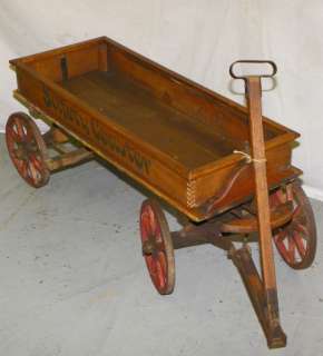 Antique Wood Spoke Wheel wooden Coaster Wagon  
