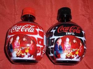 Japan Coca Cola 350 ml. Christmas 2011 BALL splash pet bottle x 2 Zero 