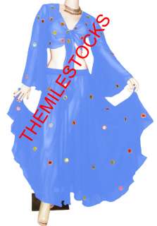 TMS Multi Tikka Skirt Top BellyDance Club Costume Gypsy  