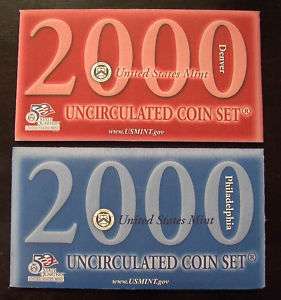 2000 US Mint Uncirculated Coin Set (P&D) 20 Coins  
