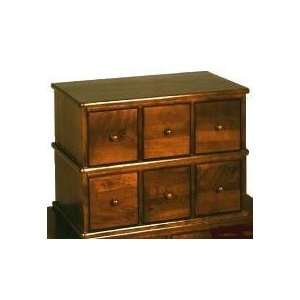 Leslie Dame Wood CD, DVD Storage Cabinet 6 Drawer Apothecary Style CD 