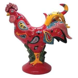   Giftware Sharon Neuhaus Ceramic Paisley Rooster Figurine, 10 Inch