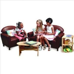   Overstuffed Child Sofa and Chair Set in Port Burgundy Red Toys