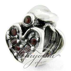 January Crystal Heart Chiyopia Pandora Chamilia Troll Compatible Beads