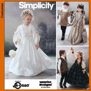 Simplicity 5909 Kids Renaissance Costumes Pattern 3 8  