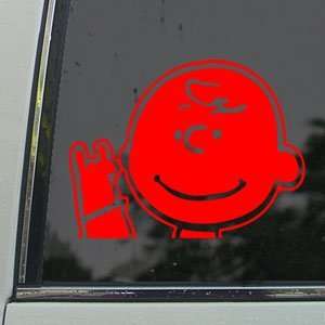  CHARLIE BROWN Red Decal PEANUTS SNOOPY Window Red Sticker 