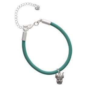   Small Viking   Mascot Charm on a Teal Malibu Charm Bracelet Jewelry