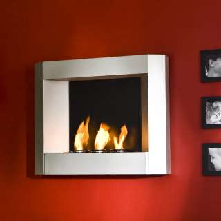 SEI Silver Modern Wall Mount Gel Fuel Fireplace FA5806  
