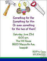 His Hers Bridal Garden Tool Couples Shower Invitations  