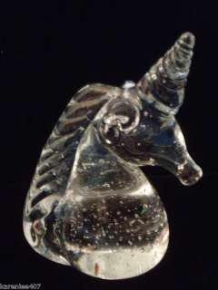 Crystal Animal Unicorn Head Glass Crystal Figurine  