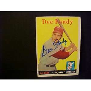  Dee Fondy Cincinnati Redlegs #157 1958 Topps Autographed 