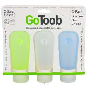   Squeezable Travel Tube 3 Pack Lime Green, Clear, Sky Blue   2 oz