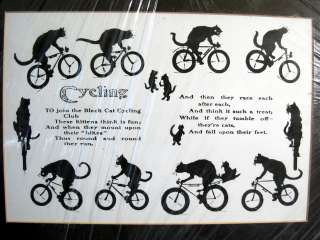 Black Cat Cycling Print with Poem (#JR)  