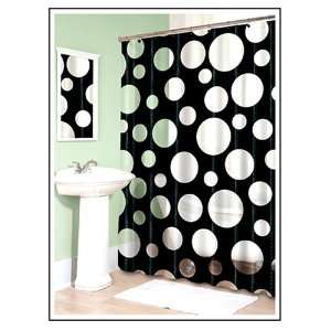   Boo Black & Clear Polka Dot Vinyl Shower Curtain