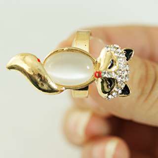 r6211 Lovely Fox Diamante Cz Gold Plated Fashion White Gemstone 