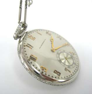   Caldwell y reloj y cadena de bolsillo de platino diamante de Co. 5ct