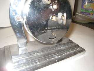Lux chrome Good Luck Wind Up Alarm Clock Waterbury 50s  