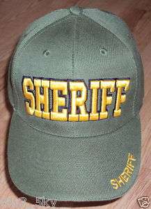 DELUXE SHERIFF DEPUTY BASEBALL BALL CAP HAT BLACK/OLIVE  