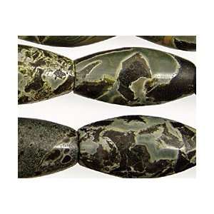  Green Conglomerate Jasper Beads Rice 30x15mm Arts, Crafts 