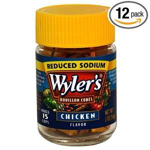 Wylers Bouillon Cubes, Chicken, 2 Ounce Jars (Pack of 12)  