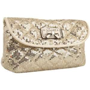    GUESS Handbag Sparkler Double Pouch Champagne Cosmetic Case Beauty
