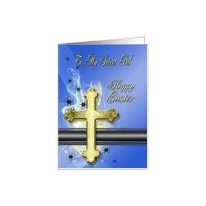  Golden cross Easter Card, secret pal Card Health 