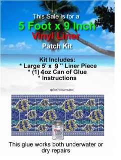   Jamaica Style Swimming Pool Vinyl Liner Border Repair Patch Kit  