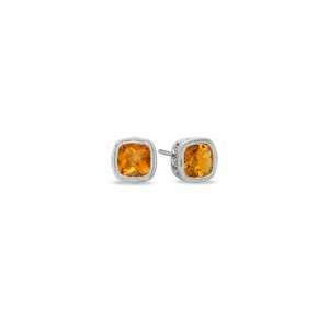   Cut Citrine Earrings in Sterling Silver 6.0mm citrine jewelry Jewelry