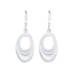  Oval Dangle Drop Earrings in Sterling Silver Jewelry