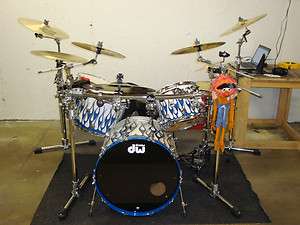 Complete 5pc Custom DW Drum Kit w/ Cymbals, Rack System & Cases  
