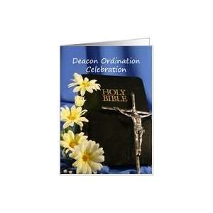  Deacon Ordination Invitation with Bible and Crucifix Card 