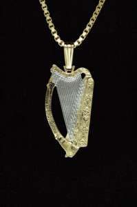 Ireland Harp,Irish Hunter Cut Coin Pendant Necklace1/2  