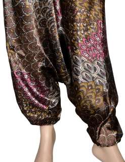 Indian Aladdin Style Casual Printed Harem Pants Womens Rayon Silk New 