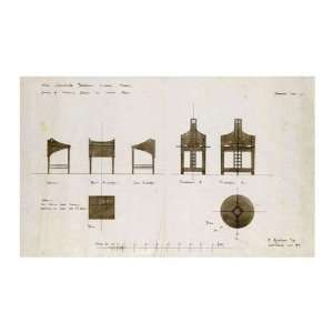 Designs For Writing Desks Charles Rennie MacKintosh. 14.00 inches by 