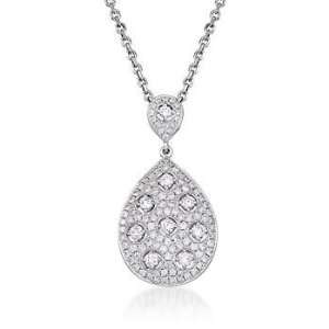   75ct t.w. Diamond Teardrop Pendant Necklace In Gold. 16 Jewelry