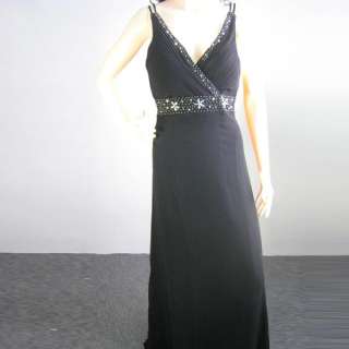 Fashion Sweet V neck Pearl Long Full Dress Black FZ063  