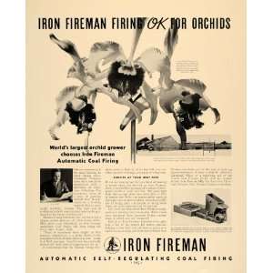  1936 Ad Orchid Iron Fireman Coal Thomas Young Nurseries 