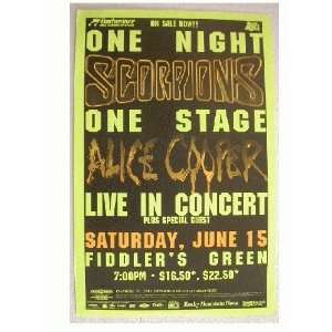 Alice Cooper Scorpions Handbill Poster The Live