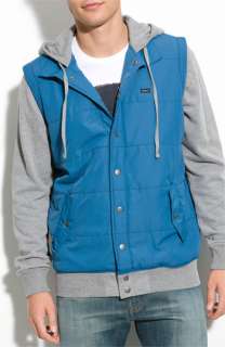 RVCA Layered Puffer Vest Fleece Hoody  