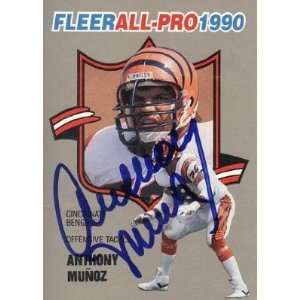 Anthony Munoz Autographed 1990 Fleer All Pro Card #8 of 25 