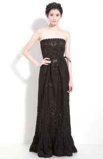 Valentino Point de Flandres Lace Strapless Gown  